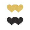 PRETTY PASTIES GLITTER HEARTS BLACK GOLD 2 PAIR