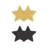 PRETTY PASTIES GLITTER STARS BLACK GOLD 2 PAIR