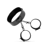 Collar & Wrist Cuffs - Black - Bedroom Fantasies