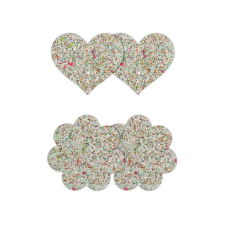 Pretty Pasties - Heart & Flower GLOW - 2 Pair NS NOVELTIES