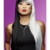 Manic Panic® Raven™ Virgin™ Downtown Diva Wig, Long Straight with Curved Fringe, Heat Styleable