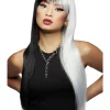 Manic Panic® Raven™ Virgin™ Downtown Diva Wig, Long Straight with Curved Fringe, Heat Styleable