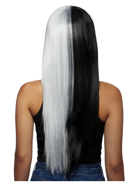 Manic Panic® Raven™ Virgin™ Downtown Diva Wig, Long Straight with Curved Fringe, Heat Styleable