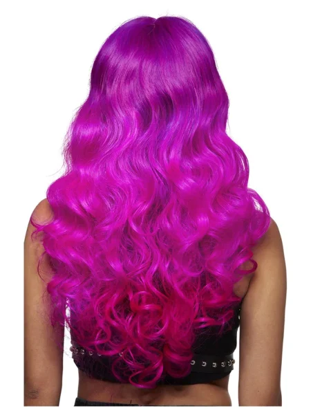 Manic Panic® Fuchsia Passion™ Siren Wig, Long Curled Ends with Fringe, Heat Styleable