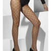 Diamond Net Tights, Black