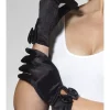 Gloves, Short, Black, with Bow