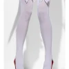 Opaque Hold-Ups, White, with White Bows