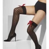 Sheer Hold-Ups, Black, Red Bows and Sequin Hearts