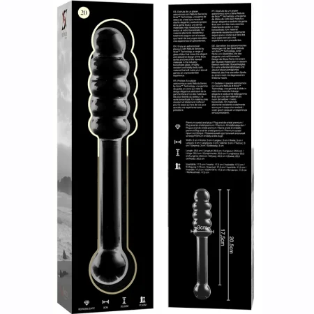 NEBULA SERIES BY IBIZA - MODEL 20 DILDO BOROSILICATE GLASS 20.5 X 3 CM CLEAR