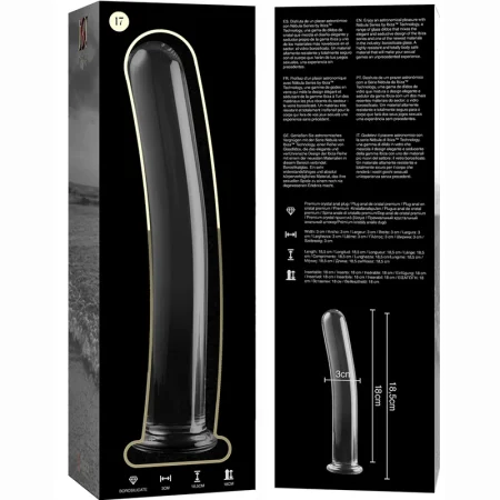 NEBULA SERIES BY IBIZA - MODEL 17 DILDO BOROSILICATE GLASS 18.5 X 3 CM CLEAR