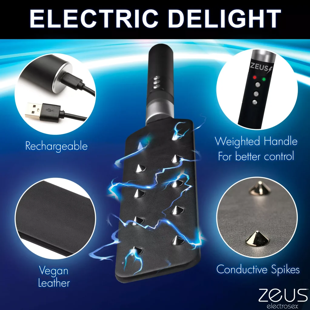 E-Stim Spiked Paddle - Zeus Electrosex