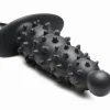 Ribbed Inflatable Anal Plug - Black