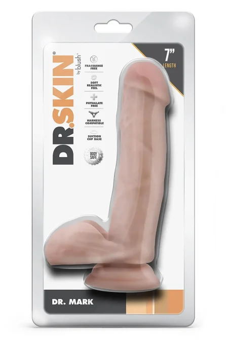 Ρεαλιστικό dildo Dr. Mark 7 Inch Dildo with Balls Beige