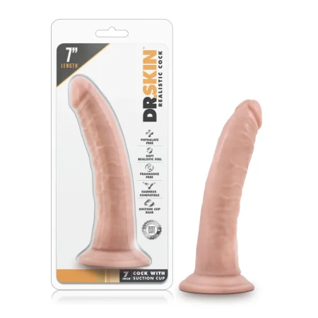 Ρεαλιστικό ομοίωμα πέους DR. SKIN 7Inch Cock Suction Cup Vanilla