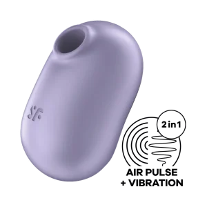 SATISFYER - PRO TO GO 2 DOUBLE AIR PULSE STIMULATOR & VIBRATOR VIOLET