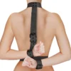 FETISH SUBMISSIVE BONDAGE - COLLAR & WRIST CUFFS BODY RESTRAINT SET