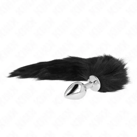 Πρωκτική σφήνα KINK - ANAL PLUG SIZE M 8 X 3.5 CM WITH SYNTHETIC TAIL 40 CM BLACK