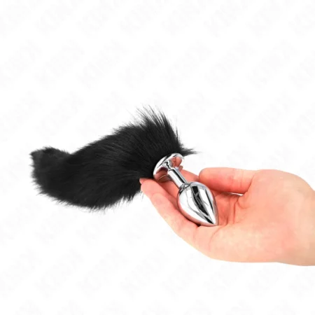 Πρωκτική σφήνα KINK - ANAL PLUG SIZE M 8 X 3.5 CM WITH SYNTHETIC TAIL 40 CM BLACK