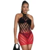 Φόρεμα δίχτυ SUBBLIME - 952242 RED AND BLACK DEGRADED ELASTIC FISHNET DRESS ONE SIZE