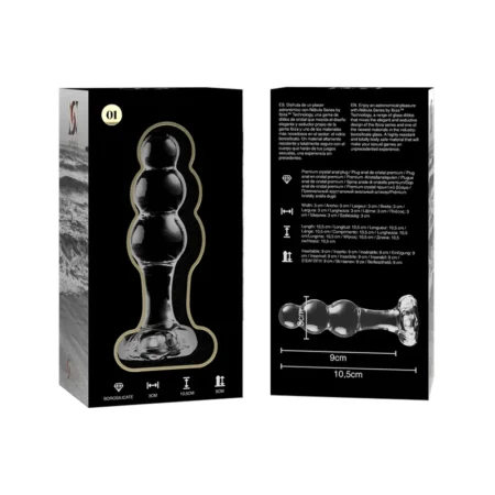 Γυάλινη πρωκτική σφήνα NEBULA SERIES BY IBIZA - MODEL 1 ANAL PLUG BOROSILICATE GLASS CLEAR 10.5 CM X 3 CM