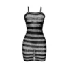 Φόρεμα δίχτυ SUBBLIME - 951733 FISHNET DRESS WITH BLACK STRIPES ONE SIZE