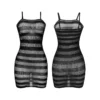 Φόρεμα δίχτυ SUBBLIME - 951733 FISHNET DRESS WITH BLACK STRIPES ONE SIZE