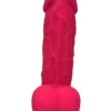 Ρεαλιστικό ομοίωμα DILDO 8.5INCH WITH BALLS FUCHSIA THERMO REACTIVE - REAL LOVE DREAMTOYS