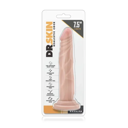 Ρεαλιστικό ομοίωμα πέους Dr. Skin By Blush® | Realistic Cock Realistic Beige 7.5-Inch long Dildo With Suction Cup Base