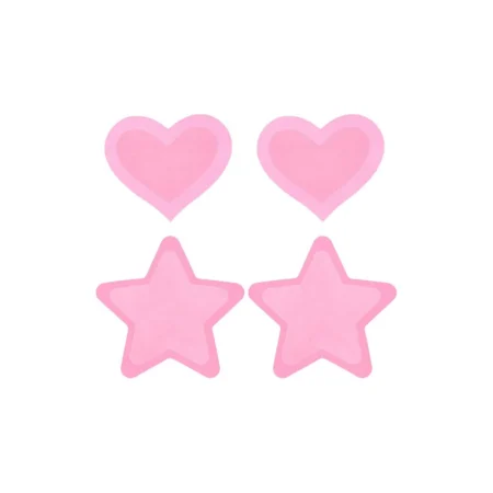 Αυτοκόλλητα θηλών PEEKABOOS Pasties Hot Pink Glow in the dark Hearts And Stars