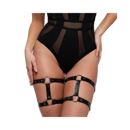 Ζώνη για τους μηρούς B.F. THIGH HARNESS BONDAGE CUFFS SET BLACK Bedroom Fantasies