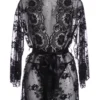 Μαύρο κιμονό Lace Kimono Graceful - Black - Christine