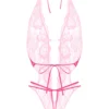 Κορμάκι Lace open crotch body Renee - pink - Christine