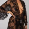 Μαύρο κιμονό Lace Kimono Graceful - Black - Christine