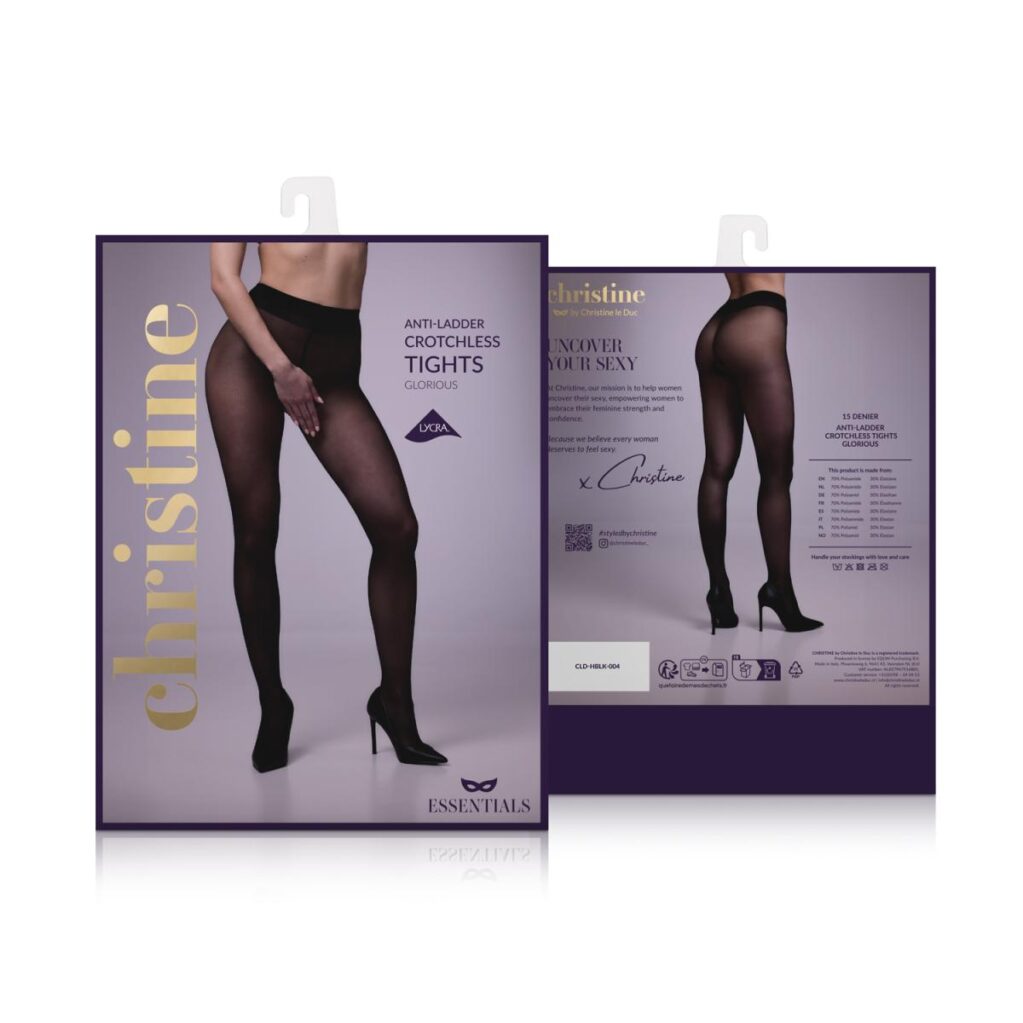 Καλσόν Open crotch tights - Anti-ladder Glorious - Black - Christine