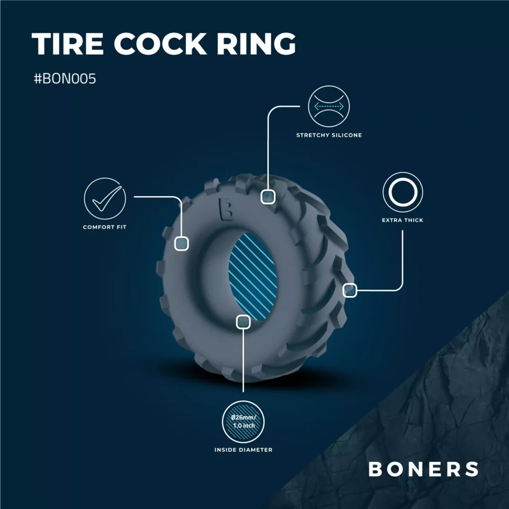 Δακτύλιος πέους TIRE COCK RING - GREY - BONERS