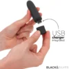 Μίνι δονητής BLACK & SILVER - GERI USB RECHARGEABLE VIBRATING BULLET