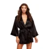 BACI ALL SATIN ROBE BLACK OS