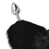 Πρωκτική σφήνα DARKNESS - SILVER ANAL PLUG 8 CM WITH BLACK TAIL