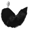 Πρωκτική σφήνα DARKNESS - SILVER ANAL PLUG 8 CM WITH BLACK TAIL