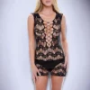 Μίνι φόρεμα Corset Front Lace Mini Dress Black BACI LINGERIE