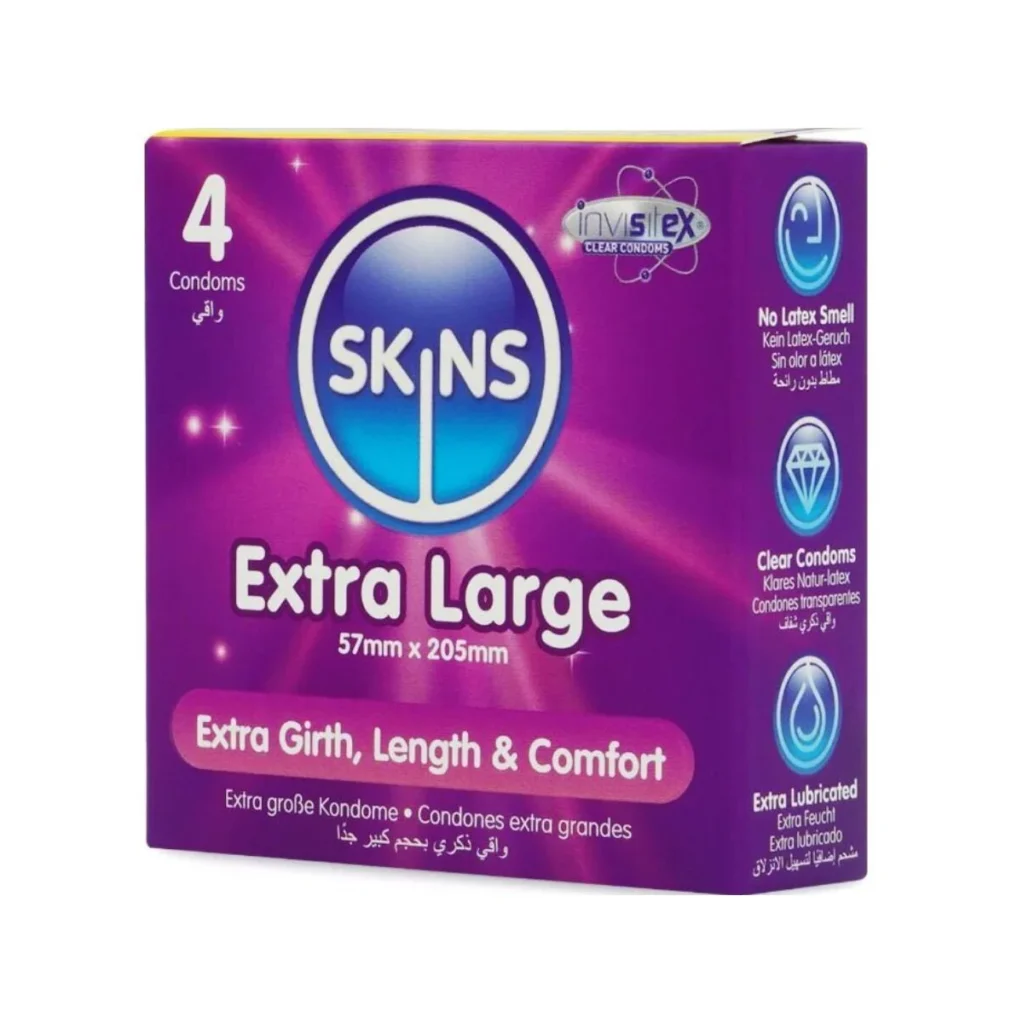 Προφυλακτικά SKINS - EXTRA LARGE PREMIUM CONDOMS PACK 4