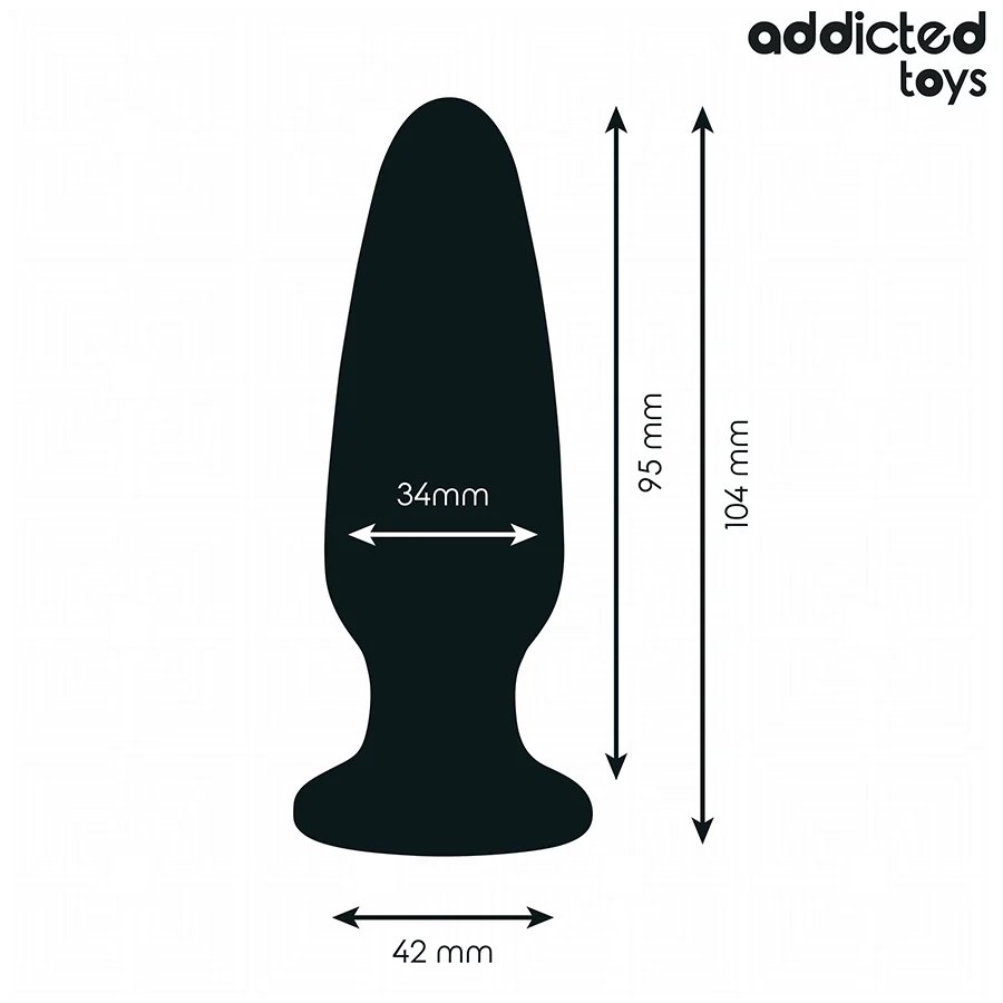 Πρωκτική σφήνα ADDICTED TOYS - ANAL PLUG WITH JEWEL SILICONE SIZE M 10.4 CM