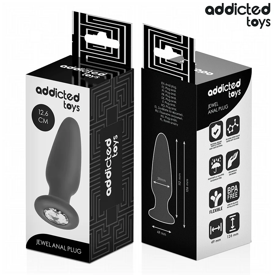 Πρωκτική σφήνα ADDICTED TOYS - ANAL PLUG WITH JEWEL SILICONE SIZE L 12.6 CM