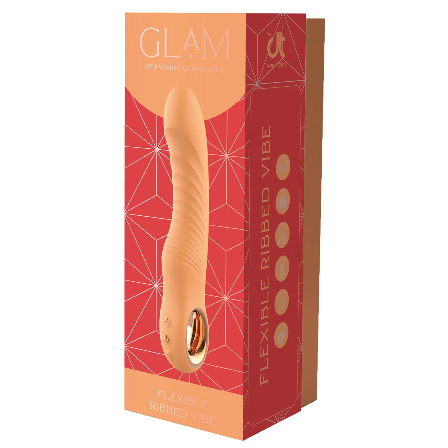 Δονητής με ραβδώσεις Flexible Ribbed Vibe DREAMTOYS GLAM
