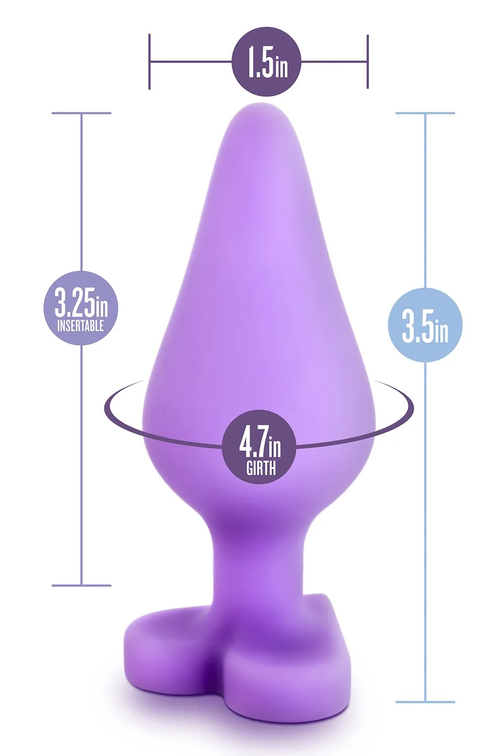 Πρωκτική σφήνα Play With Me By Blush® | Naughty Candy Heart Do Me Now Purple 3.5-Inch Anal Plug