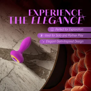 Πρωκτική σφήνα με δόνηση Oh My Gem By Blush® | Charm 4.5 Inch Vibrating Anal Plug Massager With Stayput™ Design & Amethyst Gem Base – In Purple