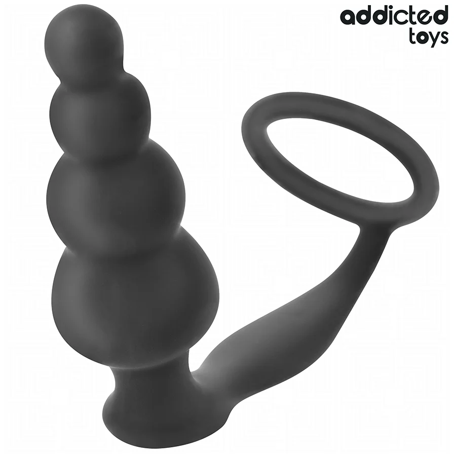 Πρωκτική σφήνα με δακτύλιο πέους ADDICTED TOYS - ANAL PLUG WITH RING SILICONE MODEL 5