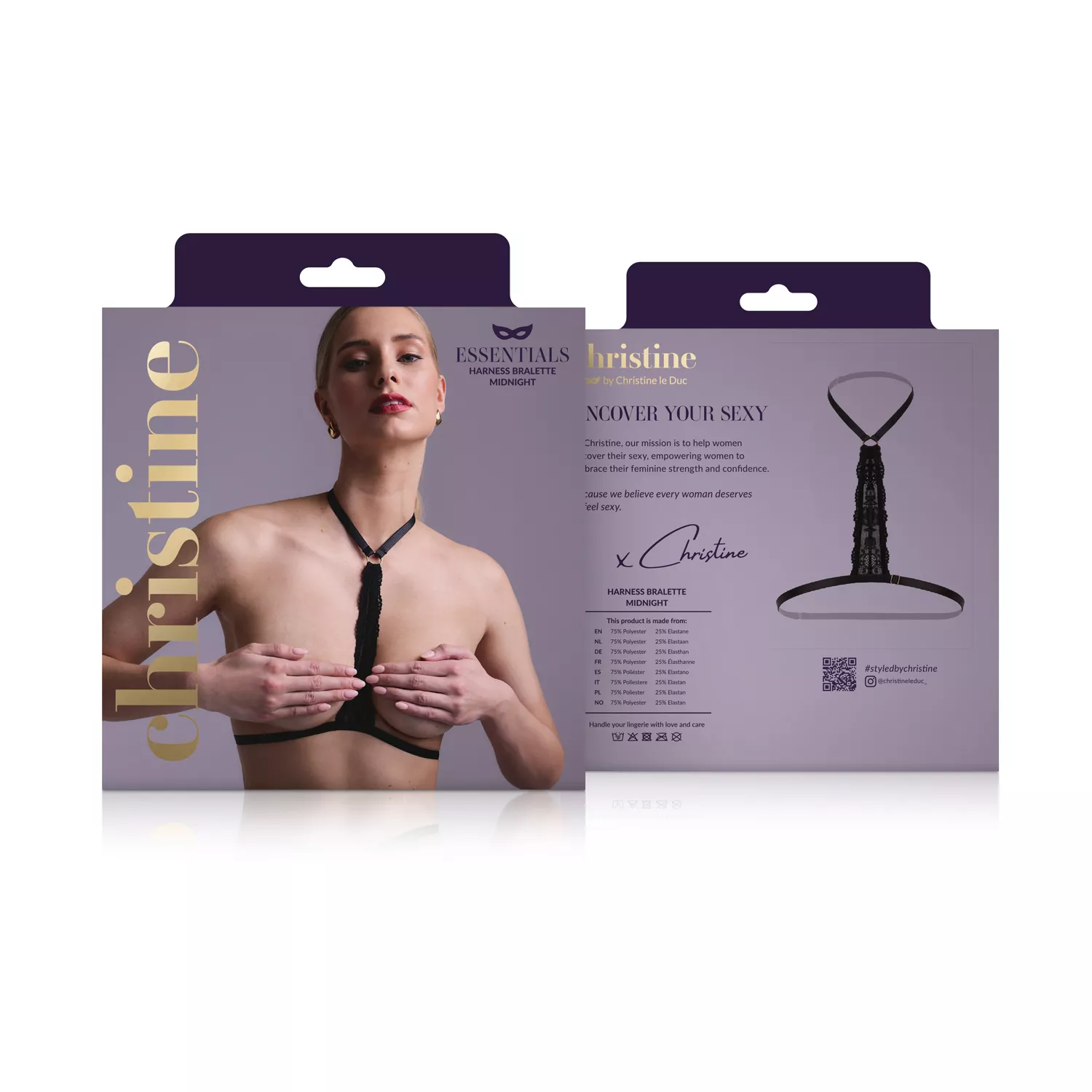 Christine - Strappy Harness Bralette Evening Kiss - black