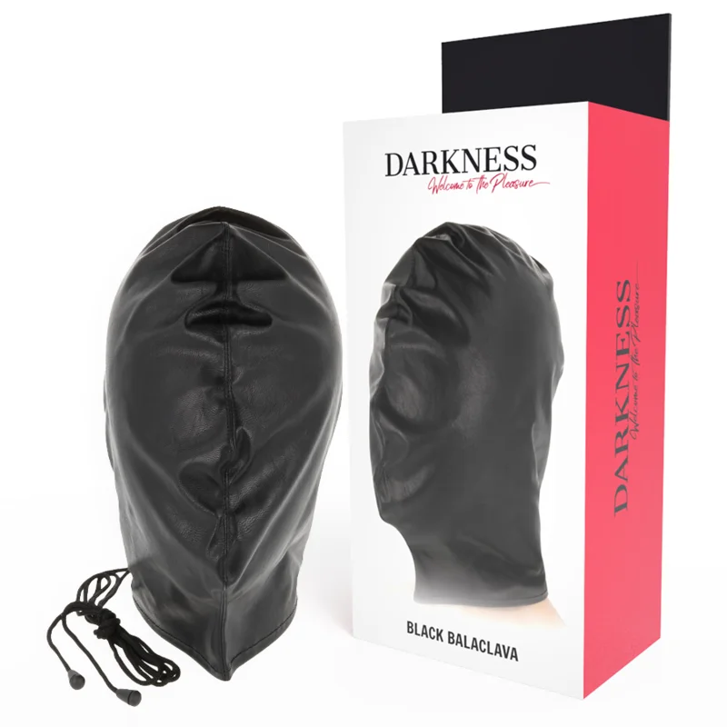 Κουκούλα από σατέν DARKNESS - SUBJUGATION MASK BLACK