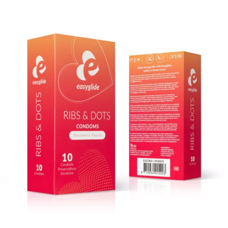 Προφυλακτικά με ραβδώσεις & κουκκίδες EasyGlide - Ribs and Dots Condoms - 10 pieces